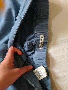 Blue Soft Cargo Pants