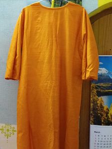 Orange Embroidered Kurta
