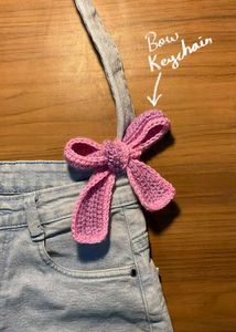 Handmade Crochet Bow Keychain