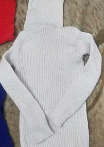 White High Neck Sweater Turtleneck 2-6 Years Kids