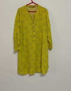 Vibrant Yellow Printed Kurta
