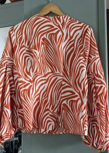 Chic Zebra Print Button-Up Blouse