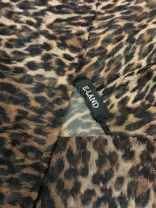 Y2k Leopard Print Sheer Top