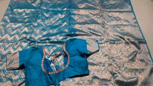 Elegant Blue Silk Saree with Blouse