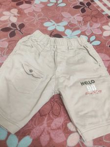 Khaki Cargo Shorts with "Hello 98"