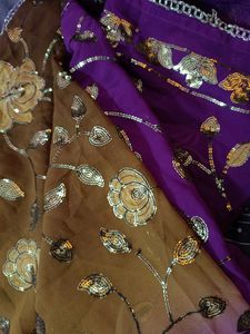 Very Long Double Shade Beautiful Dupatta With Sequence Work In New Condition