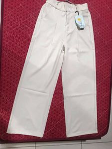 Cream Wide Leg Trousers