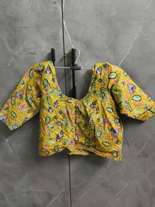 Vibrant Yellow Floral Print Blouse
