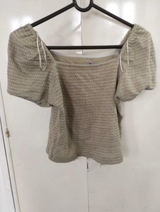 Puff Sleeve Square Neck Top