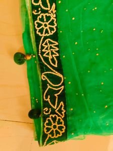 Green Lehanga Stone Work With Blouse And Dupatta