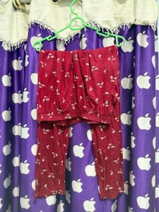 Pure cotton Red Floral Pajama Set
