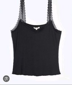 Black Lace Trim Cami Top with brief 👍