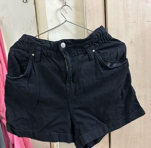 Black Denim Shorts