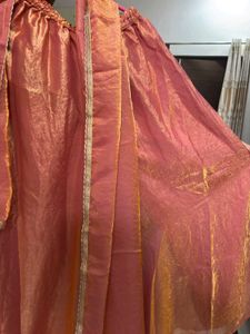 metallic copper Embroidered Kurta Set