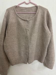 Beige Knit Cardigan
