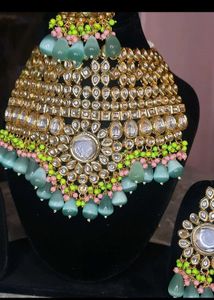 Sea Green Heavy Kundan Set