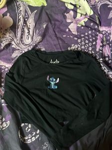 Cute Stitch Embroidered Long Sleeve Top