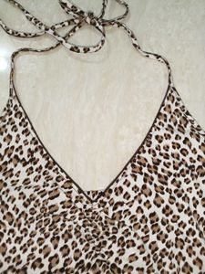 Leopard Print Halter Neck Cami Top