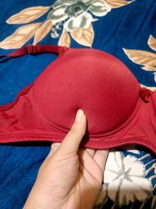 Red Padded Non-Wired Bra