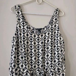 Monochromatic Geometric Print Dress