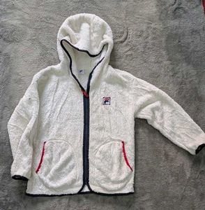 Cozy White Fila Fleece Hoodie
