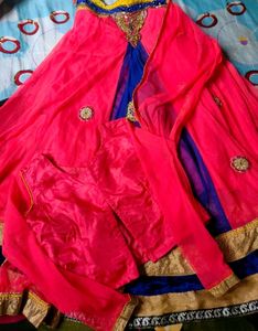 Rani Pink Lehenga For 14 To 15 Year Old Girls
