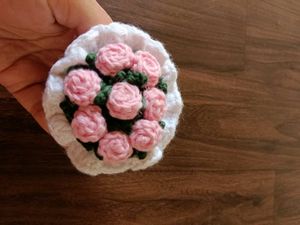 Crochet flower Bouquet keychain