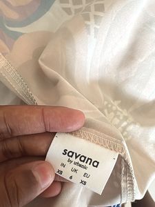 Savana Wrap up Bohemian Tropical Print Mini Dress