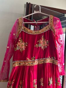 Magenta Embroidered Anarkali Gown