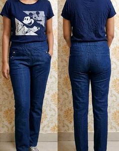 Mickey Mouse Print T-Shirt with Blue pant