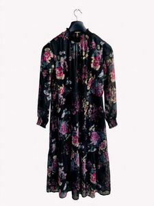 Black Floral Print Dress 💐🛒