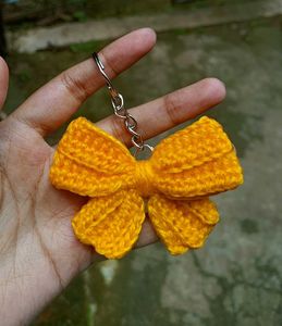 Handmade Crochet Bow Keychain