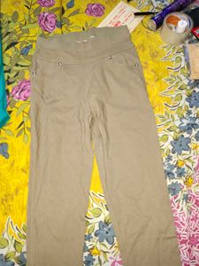 Khaki Casual Pants slimfit short length