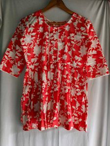 Vibrant Floral Print Shirt Kurti