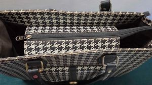 Chic Houndstooth Tote Bag