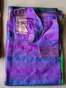 Vibrant Purple Saree with Blouse