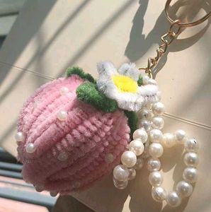 Cute Strawberry Plush Keychain
