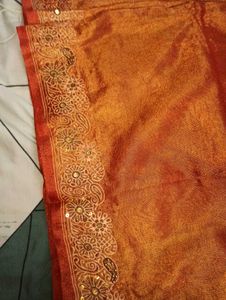 Orange Embellished saree