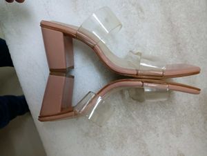 Tokyo Talkies Pink Clear Strap Slides - Size 38