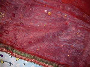 Bridal Maroon Embroidered  Dupatta