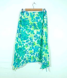y2k low waist midi Printed Side Slit Skir