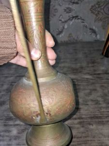 Vintage Engraved Brass Pitcher Set