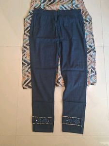 Printed Kurta with Blue Pants