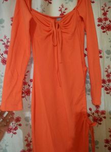 Stunning Orange Ruched Maxi Dress🍊🍤🍦🎨