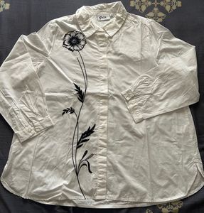 Westside-Chic Embroidered White Shirt