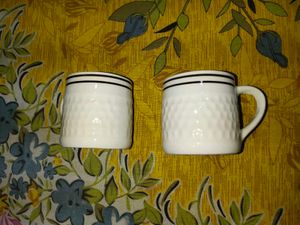 Set of Two White Mugs
