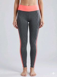 Activewear Leggings with Coral Stripe Detail