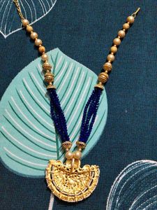 Stunning Ethnic Gold and Blue Necklace