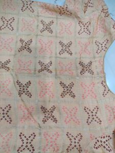 Peach kurti with unique print