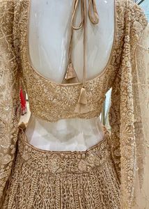 GOLD BEADS AND SEQUINS WORK CROP TOP DESIGNER BRID